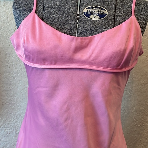 ONLY Silky soften stretchy sateen style light pink maxi dress, wait out back L - Picture 2 of 6